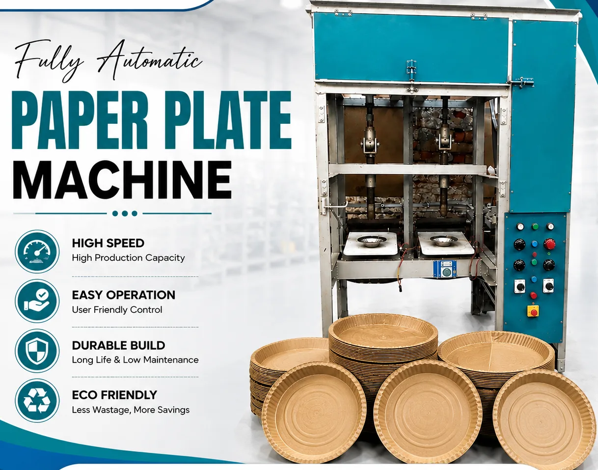 Automatic Double Die Paper Plate Making Machine - Model 3 (Side Motor)