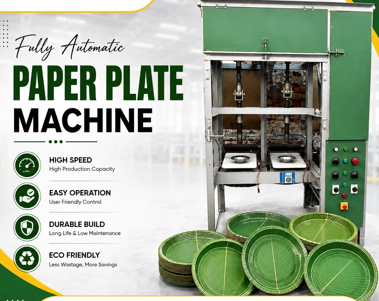 Hydraulic Double Die Paper Plate Making Machine - Model 3 (Double Cylinder)